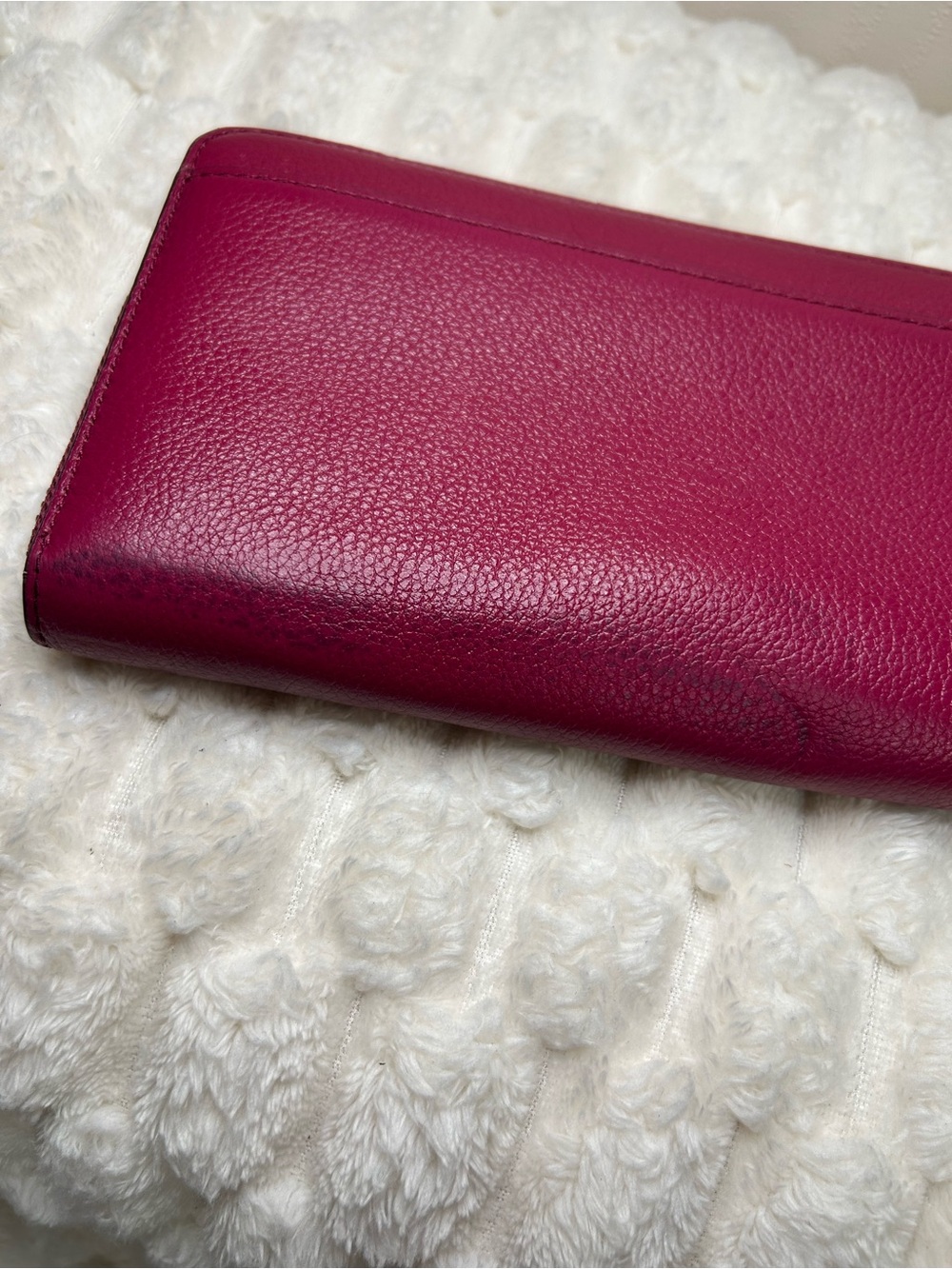 kate spade pebbled leather zip wallet in magenta - Picture 4 of 11